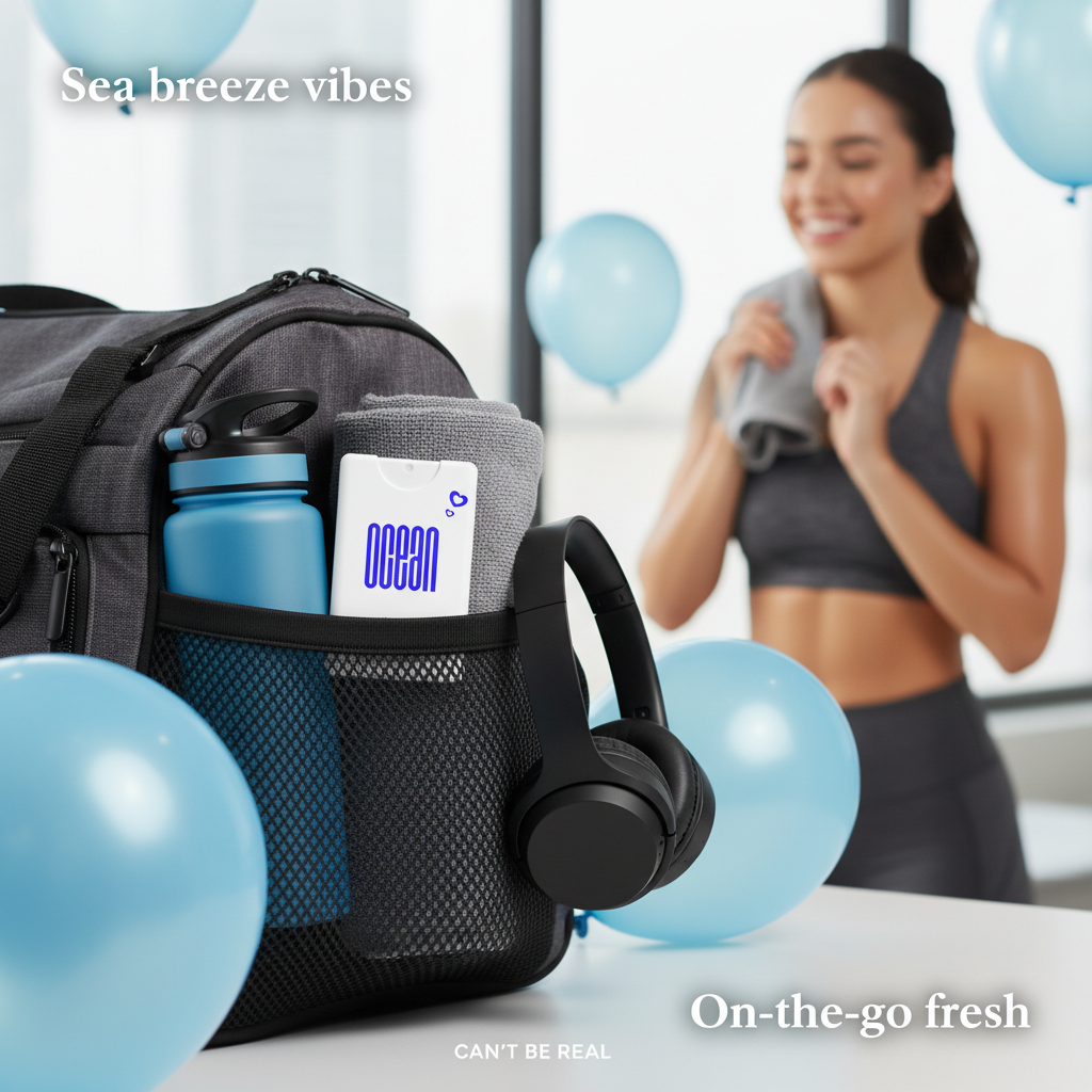 Ocean Hand Sanitizer Spray gym bag lifestyle