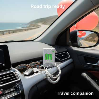 Sharm Hand Sanitizer Spray in car lifestyle