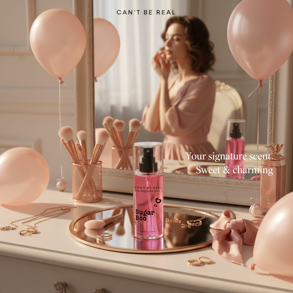 CAN'T BE REAL Sugar Boo Fragrance Mist vanity styling